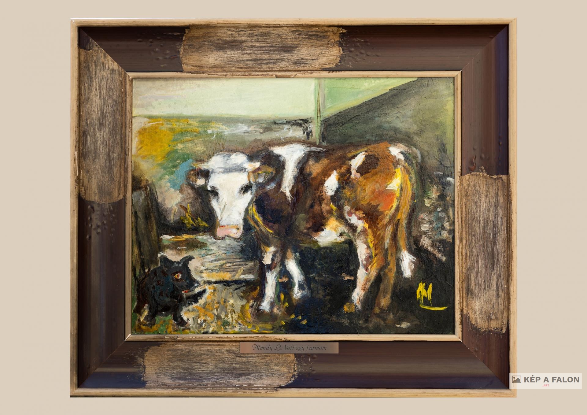 Volt egy farmom by: Dr.Mándi László | 1992, olaj festmény