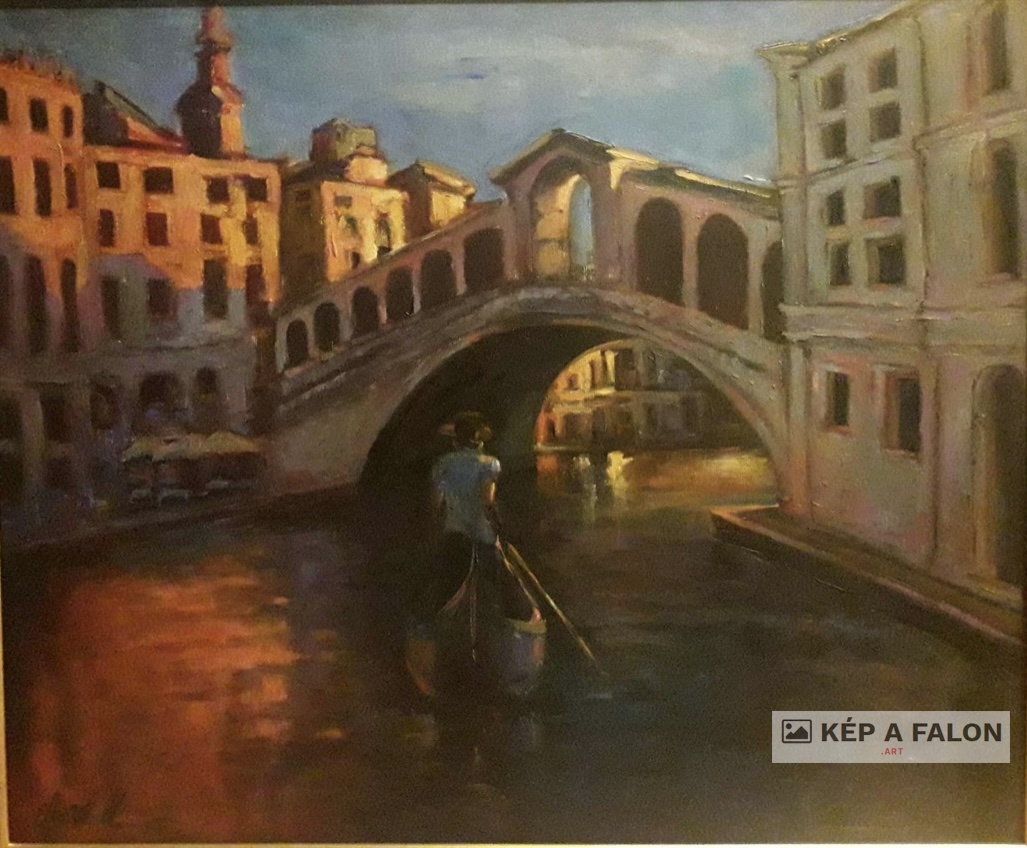 A Rialto hídnál by: Békési-Egedi Mária | 2022, olaj festmény