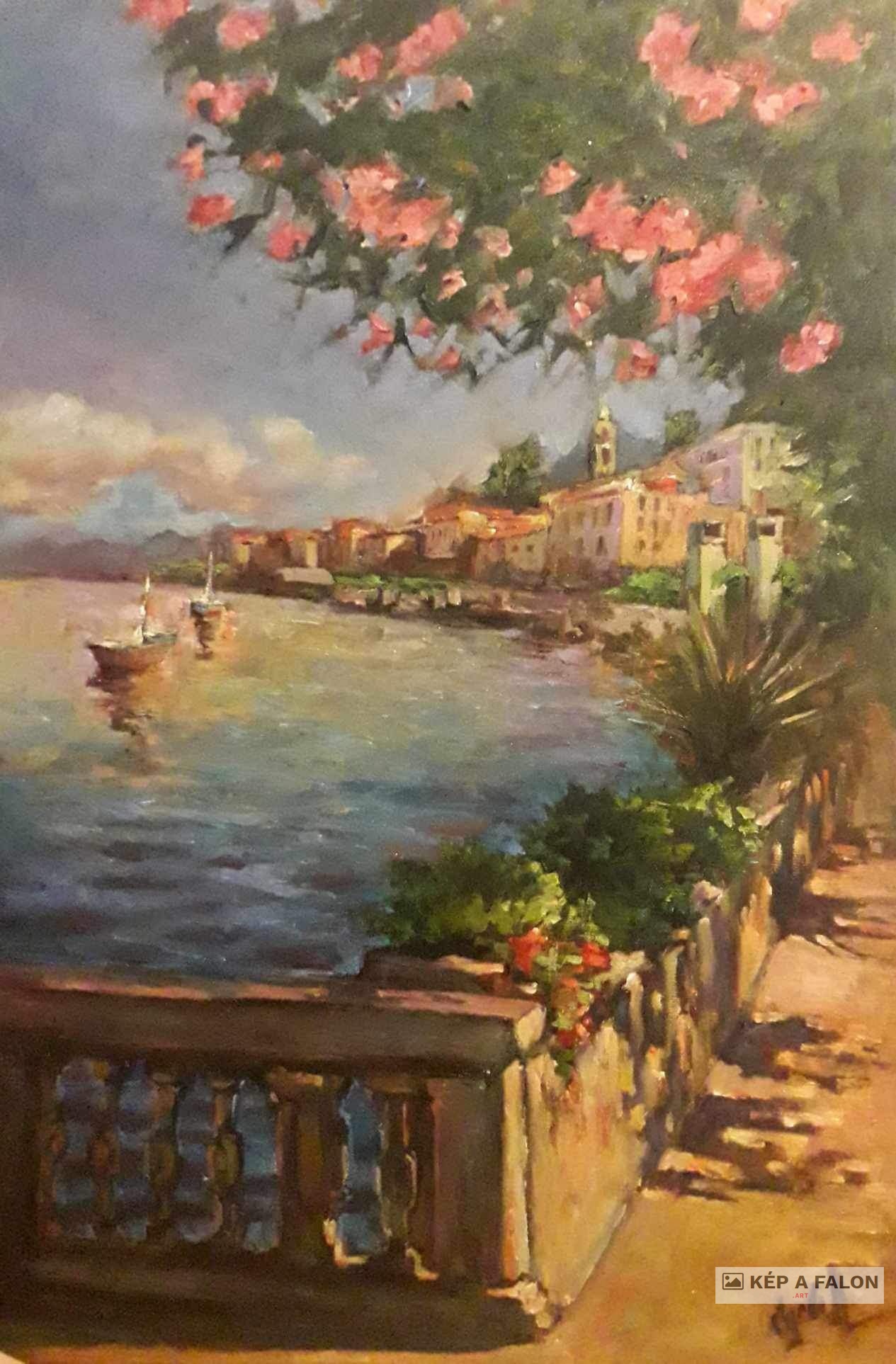 A Comói-tónál időzve by: Békési-Egedi Mária | 2023, olaj festmény