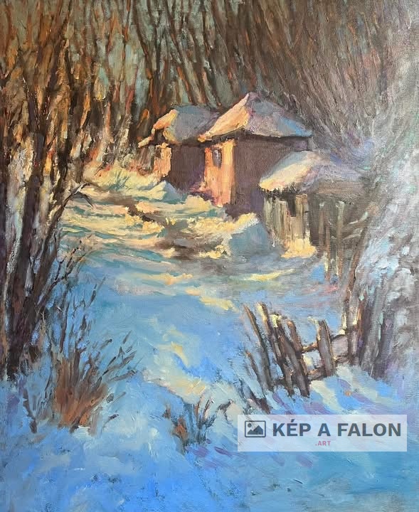 Hófödte táj (Bükk) by: Békési-Egedi Mária | 2024, olaj festmény