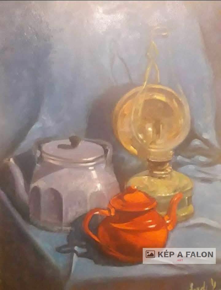 A műhely kincsei by: Békési-Egedi Mária | 2019, olaj festmény