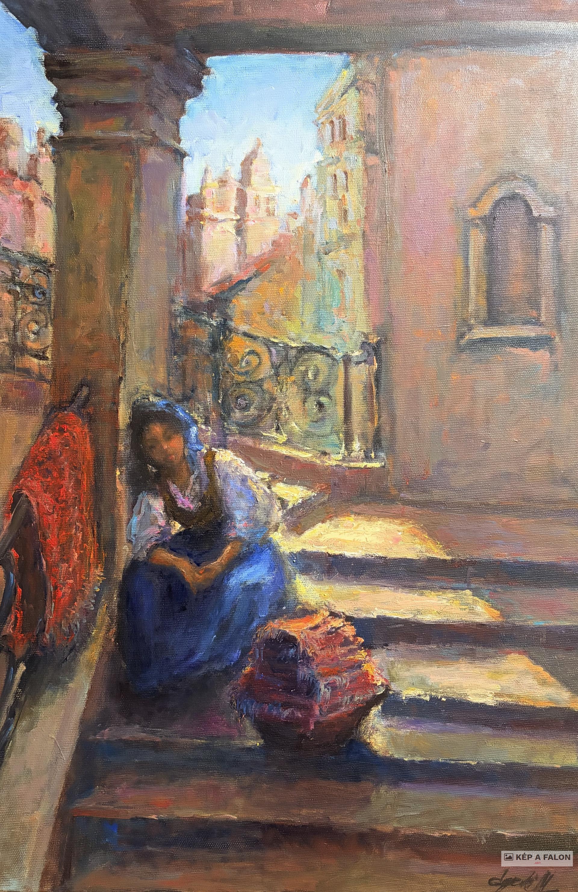Szőnyegárus by: Békési-Egedi Mária | 2026, olaj festmény